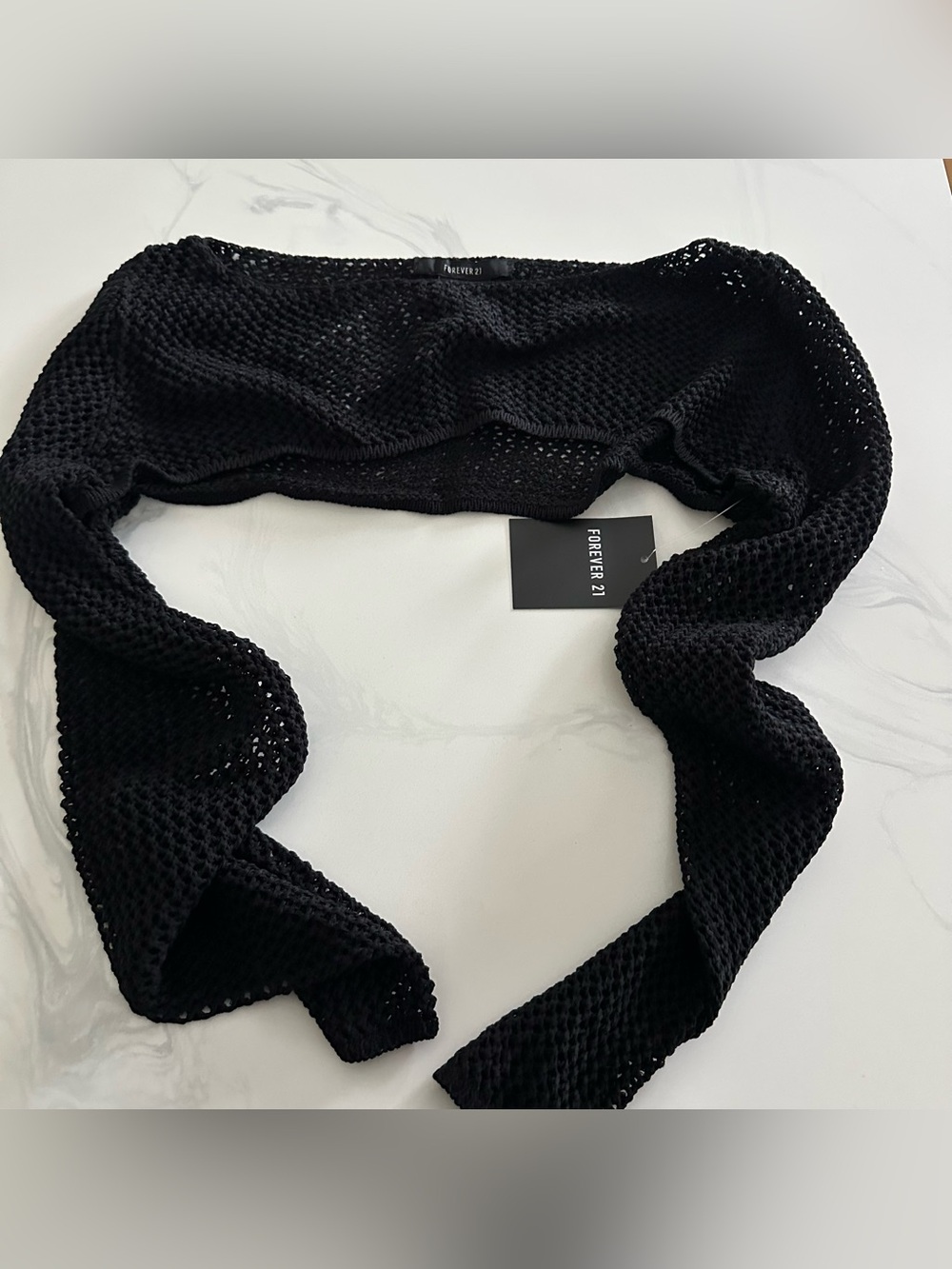 Forever 21 black crochet acrylic shrug sweater in size S